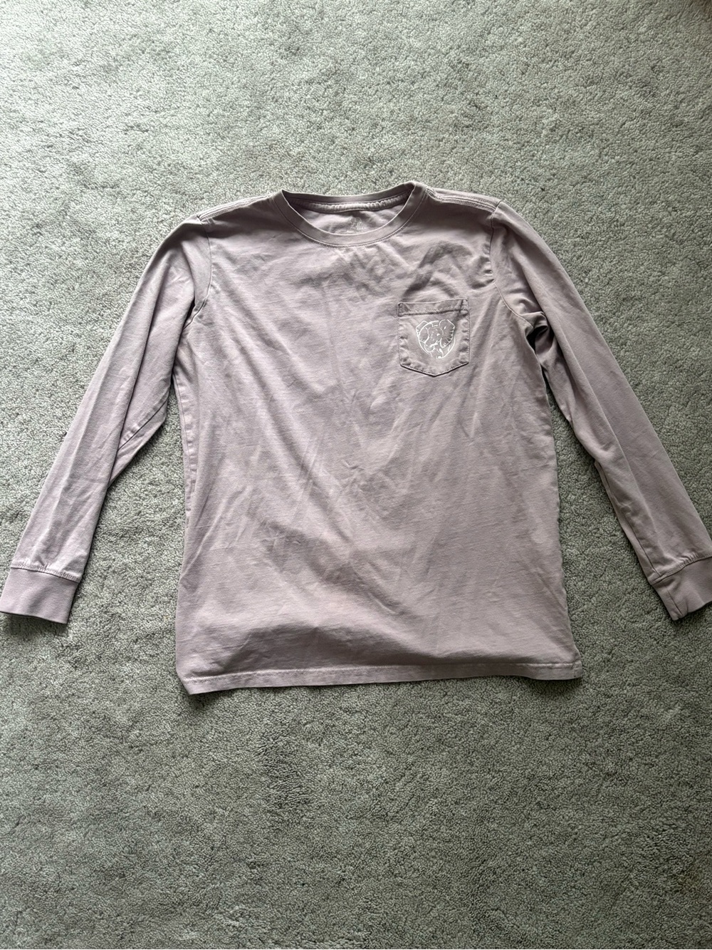 Long-Sleeve Ivory Ella Tee in Light Mauve